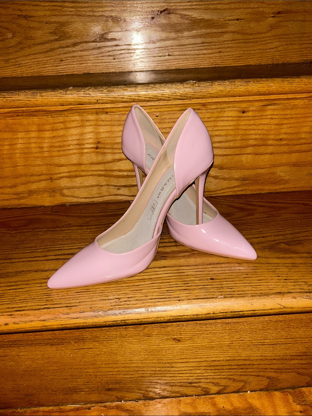 Primark Pink Patent Pointed Stiletto Heels